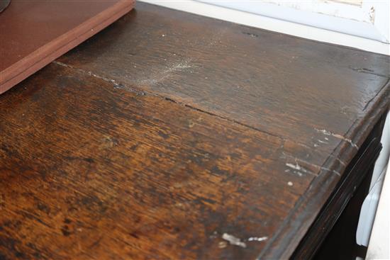 A 17th century marquetry inlaid oak court cabinet W.127cm